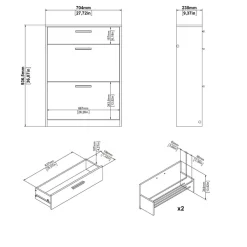 Home affaire Schuhkommode »Escape, praktischer Schuhschrank mit platzsparendem Design« Packung,Schuhschrank mit 2 Klappen und Schublade für den Flur