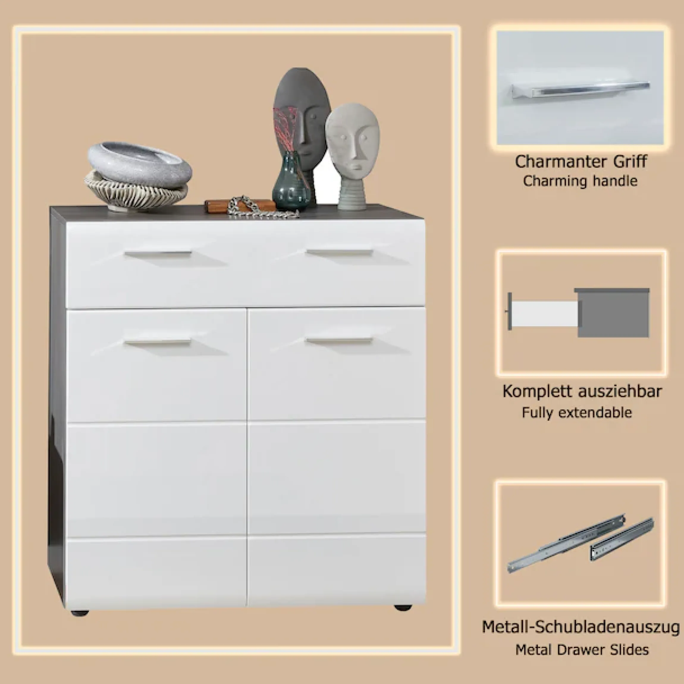 Home affaire Schuhkommode »Sovana« Schuhschrank mit Schublade - Kommode mit Platz für 12 Schuhpaare