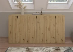 Home affaire Schuhkommode »Trondheim, Breite 61 cm, 2 Türen, 5 Einlegeböden, 6 Fächer« Garderobenkommode, Schuhschrank, Schuhkommode, Anrichte, Flurschrank