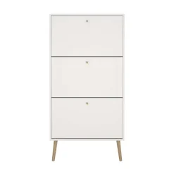 Home affaire Schuhschrank »Bodo, Schuhkipper,Schuhregal,« Breite 70 cm,ca. 18 Paar Schuhe, 3 Klappen, Beine, Griffe Massivholz