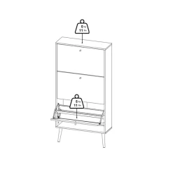 Home affaire Schuhschrank »Bodo, Schuhkipper,Schuhregal,« Breite 70 cm,ca. 18 Paar Schuhe, 3 Klappen, Beine, Griffe Massivholz