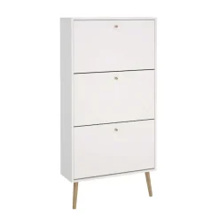 Home affaire Schuhschrank »Bodo, Schuhkipper,Schuhregal,« Breite 70 cm,ca. 18 Paar Schuhe, 3 Klappen, Beine, Griffe Massivholz