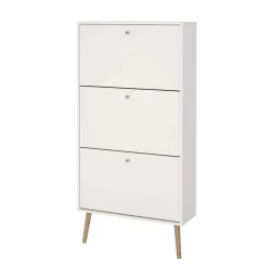 Home affaire Schuhschrank »Bodo, Schuhkipper,Schuhregal,« Breite 70 cm,ca. 18 Paar Schuhe, 3 Klappen, Beine, Griffe Massivholz