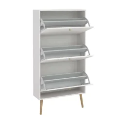 Home affaire Schuhschrank »Bodo, Schuhkipper,Schuhregal,« Breite 70 cm,ca. 18 Paar Schuhe, 3 Klappen, Beine, Griffe Massivholz