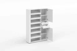Home affaire Schuhschrank »BOOST, Schuhschrank,Schuhregal, Breite 120 cm, LED optional bestellbar« 1 Stk. tlg. Hochglanz lackiert mit 7 offenen Fächern, 2 Türen und 2 Schubkästen