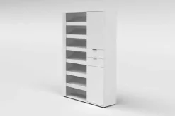 Home affaire Schuhschrank »BOOST, Schuhschrank,Schuhregal, Breite 120 cm, LED optional bestellbar« 1 Stk. tlg. Hochglanz lackiert mit 7 offenen Fächern, 2 Türen und 2 Schubkästen