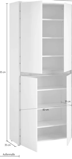 Home affaire Schuhschrank »City/Giron, modernes Schuhregal, Schrank für 32 Schuhe, Schuhkommode« acht Schuhfächer, viel Stauraum, 93 cm breit