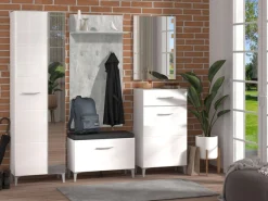 Home affaire Schuhschrank »Como, Schuhkommode, Schuhregal, Höhe 105 cm« in Opaque Weiß mit MDF-beschichtet Fronten, modernes Design