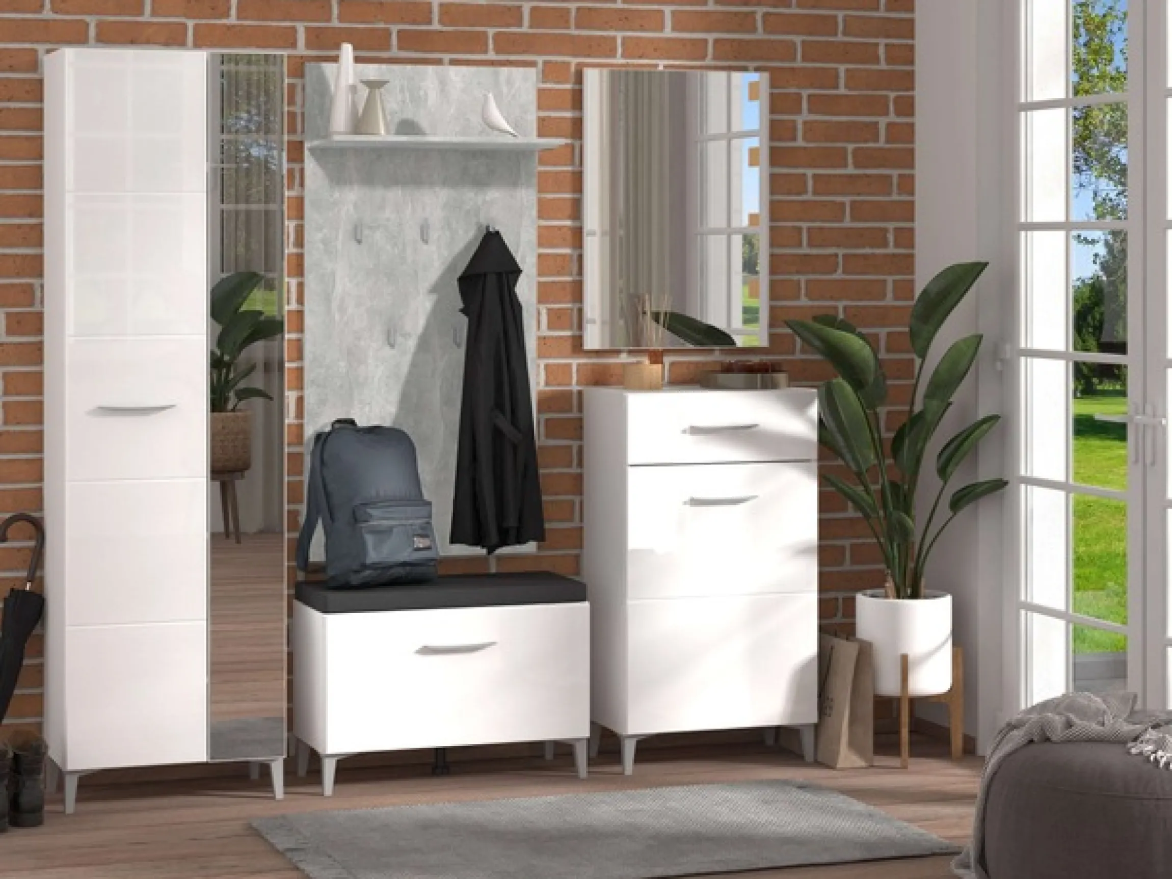 Home affaire Schuhschrank »Como, Schuhkommode, Schuhregal, Höhe 105 cm« in Opaque Weiß mit MDF-beschichtet Fronten, modernes Design