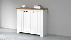 Home affaire Schuhschrank »FIGO, Made in Italy – Schuhkommode,Schuhregal für ca. 30 Paar Schuhe« 1 Stk. tlg. 3-Türig, Siebdruck-dekorative Fräsungen, 10 Fächer, Höhe: 100 cm