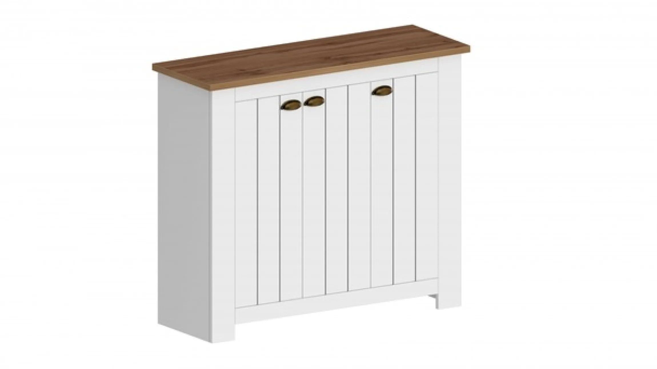 Home affaire Schuhschrank »FIGO, Made in Italy – Schuhkommode,Schuhregal für ca. 30 Paar Schuhe« 1 Stk. tlg. 3-Türig, Siebdruck-dekorative Fräsungen, 10 Fächer, Höhe: 100 cm