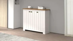 Home affaire Schuhschrank »FIGO, Made in Italy – Schuhkommode,Schuhregal für ca. 30 Paar Schuhe« 1 Stk. tlg. 3-Türig, Siebdruck-dekorative Fräsungen, 10 Fächer, Höhe: 100 cm