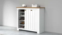 Home affaire Schuhschrank »FIGO, Made in Italy – Schuhkommode,Schuhregal für ca. 30 Paar Schuhe« 1 Stk. tlg. 3-Türig, Siebdruck-dekorative Fräsungen, 10 Fächer, Höhe: 100 cm