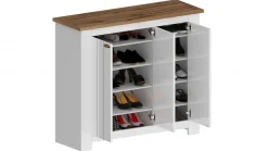 Home affaire Schuhschrank »FIGO, Made in Italy – Schuhkommode,Schuhregal für ca. 30 Paar Schuhe« 1 Stk. tlg. 3-Türig, Siebdruck-dekorative Fräsungen, 10 Fächer, Höhe: 100 cm