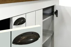 Home affaire Schuhschrank »FIGO, Made in Italy – Schuhkommode,Schuhregal für ca. 30 Paar Schuhe« 1 Stk. tlg. 3-Türig, Siebdruck-dekorative Fräsungen, 10 Fächer, Höhe: 100 cm