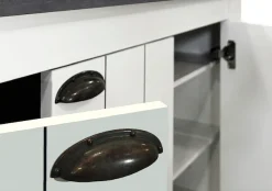 Home affaire Schuhschrank »FIGO, Made in Italy – Schuhkommode,Schuhregal für ca. 40 Paar Schuhe« 1 Stk. tlg. 4-Türig, Siebdruck-dekorative Fräsungen, 10 Fächer, Höhe 200 cm