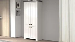 Home affaire Schuhschrank »FIGO, Made in Italy – Schuhkommode,Schuhregal für ca. 40 Paar Schuhe« 1 Stk. tlg. 4-Türig, Siebdruck-dekorative Fräsungen, 10 Fächer, Höhe 200 cm