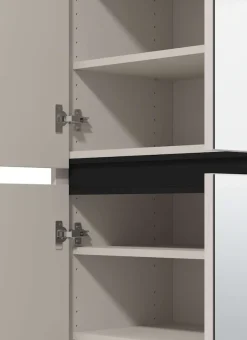 Home affaire Schuhschrank »Flannan, Schuhregal, Schuhkommode, Gesamthöhe 205,5 cm« mit Spiegeltür, acht Regale und eine Schublade, Gesamtbreite 80 cm