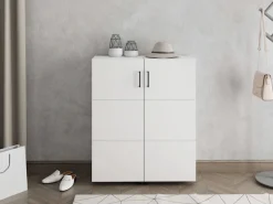 Home affaire Schuhschrank »Islay, Drehtüren auf Rollen, B/T/H: 91,6/32,4/113,2 cm« Schuhkommode mit Platz für ca. 24 Paar Schuhe bis Gr. 40