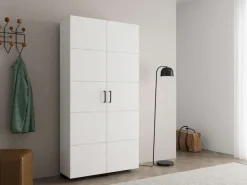 Home affaire Schuhschrank »Islay, Drehtüren auf Rollen, B/T/H: 91,6/32,4/184,4 cm« Schuhkommode mit Platz für ca. 40 Paar Schuhe bis Gr. 40