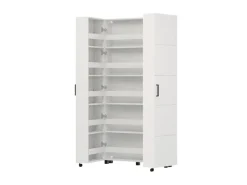 Home affaire Schuhschrank »Islay, Drehtüren auf Rollen, B/T/H: 91,6/32,4/184,4 cm« Schuhkommode mit Platz für ca. 40 Paar Schuhe bis Gr. 40