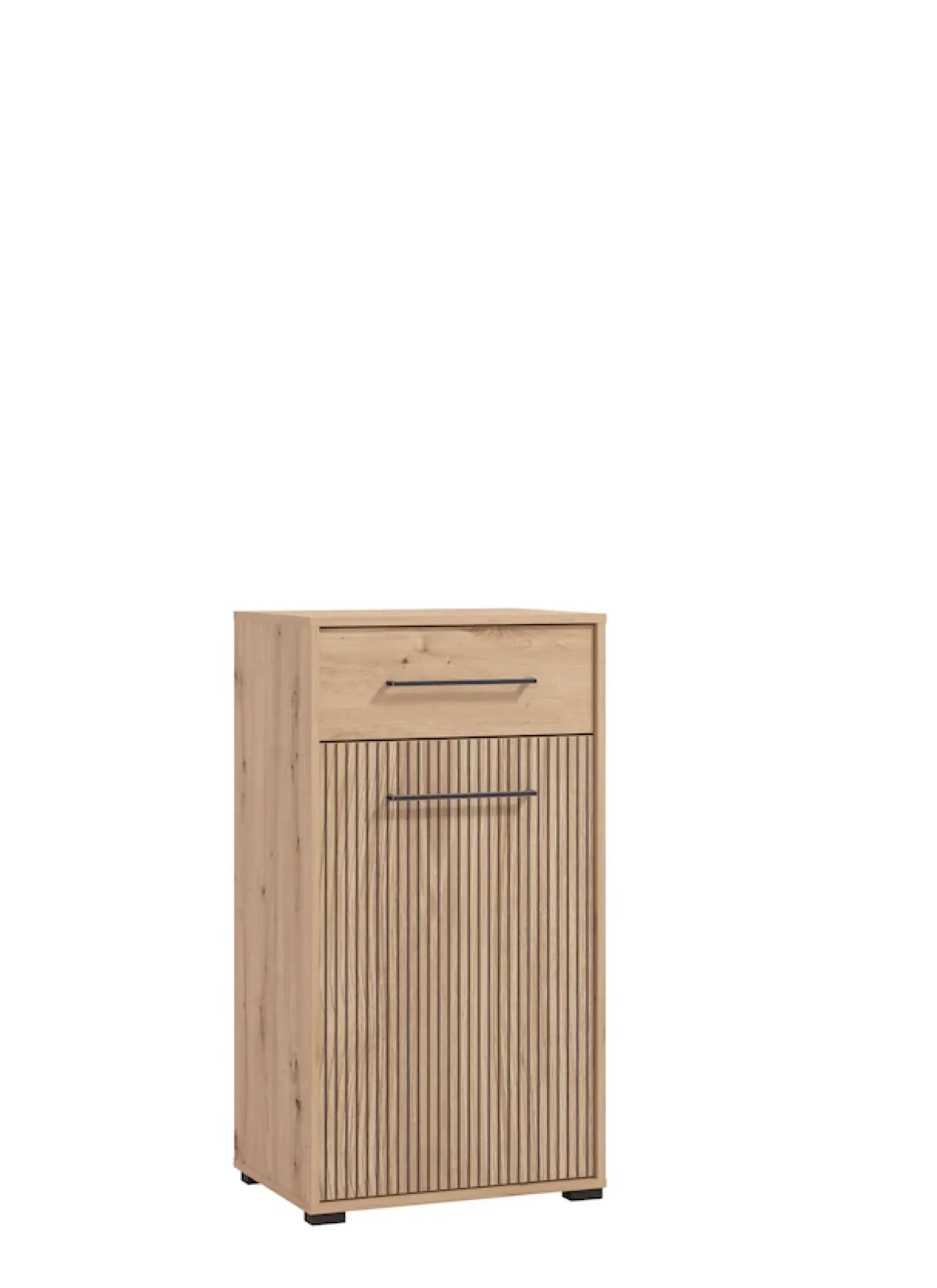 Home affaire Schuhschrank »Landes, Schuhkommode, Schuhregal, mit einer Schublade, Höhe 102 cm« Artisan Eiche, Fron mit schwarzen Streifen, mit 1 Tür, 1 Schubkasten