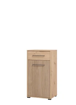 Home affaire Schuhschrank »Landes, Schuhkommode, Schuhregal, mit einer Schublade, Höhe 102 cm« Artisan Eiche, Fron mit schwarzen Streifen, mit 1 Tür, 1 Schubkasten