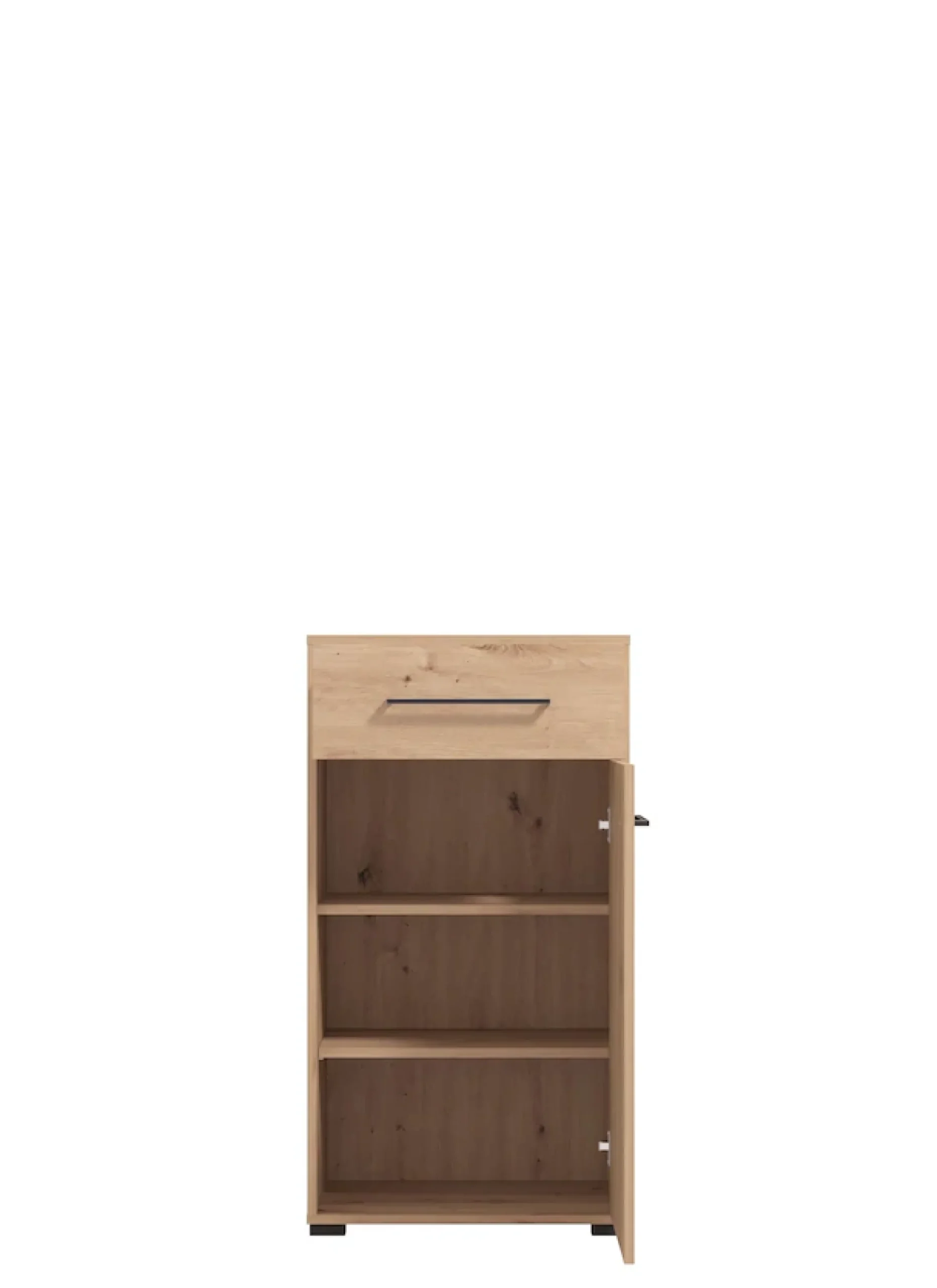 Home affaire Schuhschrank »Landes, Schuhkommode, Schuhregal, mit einer Schublade, Höhe 102 cm« Artisan Eiche, Fron mit schwarzen Streifen, mit 1 Tür, 1 Schubkasten