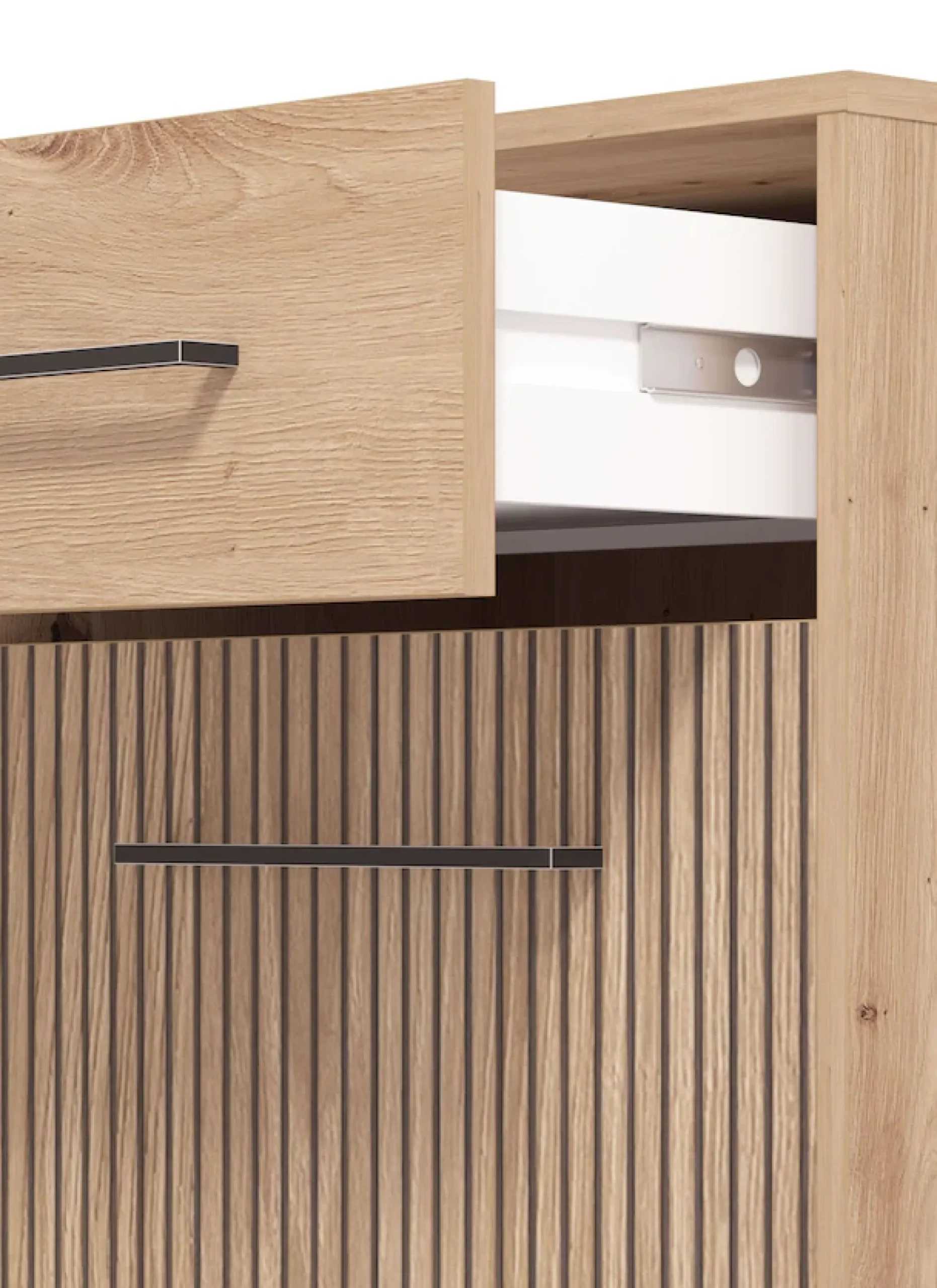 Home affaire Schuhschrank »Landes, Schuhkommode, Schuhregal, mit einer Schublade, Höhe 102 cm« Artisan Eiche, Fron mit schwarzen Streifen, mit 1 Tür, 1 Schubkasten
