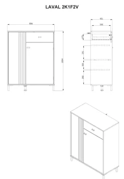 Home affaire Schuhschrank »LAVAL Schuhregal, Schuhkommode« Drei Regale und eine Schublade. Gesamtbreite 86,5 cm