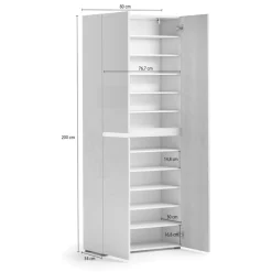 Home affaire Schuhschrank »LADY, Schuhkommode,Schuhmöbel,Schuhablage,Schuhregal« 10 Einlegeböden,12 Fächer,ca. 36 Paar Schuhe-Maße: B/T/H:80x34x200 cm