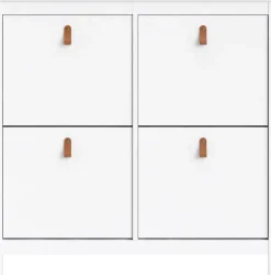 Home affaire Schuhschrank »Madrid, Schuhaufbewahrung mit Griffen, skandinavisches Design« Mit 4 Klappen, jeweils 2 Böden, B: 102 cm, H: 103 cm, Zwei Griffarten