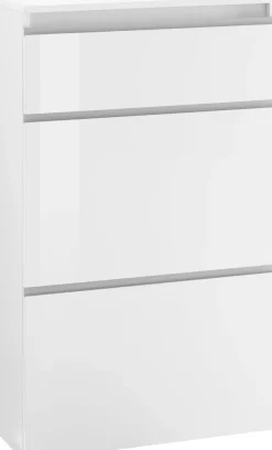 Home affaire Schuhschrank »Magic Schuhschrank, Schuhkommode, Schuhregal, Schuhkipper, softgriff« 3 Klappen, Doppelschuhtrommeln komplett Hochglanz lackiert Breite 60cm