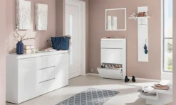 Home affaire Schuhschrank »Magic Schuhschrank, Schuhkommode, Schuhregal, Schuhkipper, softgriff« 3 Klappen, Doppelschuhtrommeln komplett Hochglanz lackiert Breite 60cm