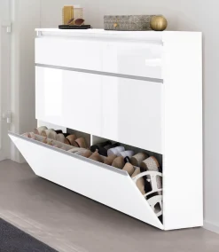 Home affaire Schuhschrank »Magic Schuhschrank, Schuhkommode, Schuhregal, softgriff« 3 Klappen,Doppelschuhtrommeln,hochglanz lackiert oder matt,Breite 120