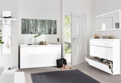 Home affaire Schuhschrank »Magic Schuhschrank, Schuhkommode, Schuhregal, softgriff« 3 Klappen,Doppelschuhtrommeln,hochglanz lackiert oder matt,Breite 120