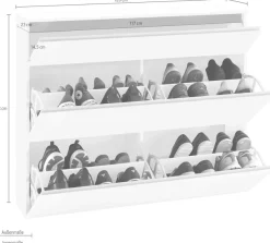 Home affaire Schuhschrank »Magic Schuhschrank, Schuhkommode, Schuhregal, softgriff« 3 Klappen,Doppelschuhtrommeln,hochglanz lackiert oder matt,Breite 120