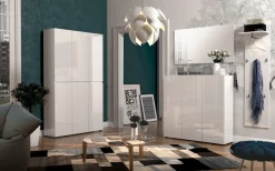 Home affaire Schuhschrank »MISTER Schuhkommode, Schuhmöbel, Schuhregal, Hochglanz lackiert« Breite 120 cm, Höhe 200 cm, 6 Türen, 24 Fächer, ca.58 paar Schuhe