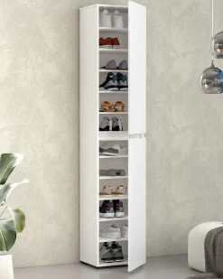 Home affaire Schuhschrank »Mister,Schuhkommode,Schuhmöbel,Schuhablage,Schuhregal« Breite 40 cm, Höhe 200 cm, Tiefe 34 cm, 2 Türen, 12 Fächer, Hochglanz