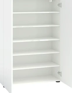 Home affaire Schuhschrank »Mister, Schuhregal, Made in Italy, 6 Fächer, 5 Einlegeböden« Breite 80 cm, 2 Türen, in Hochglanz lackiert, für ca. 18 Paar Schuhe