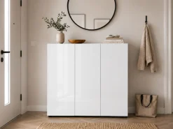 Home affaire Schuhschrank »MISTER- Schuhregal, Made in Italy, 12 Fächer, 10 Einlegeböden« Breite 120 cm, höhe 114 cm, komplett Hochglanz lackiert