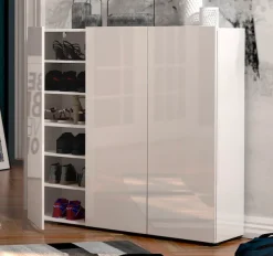 Home affaire Schuhschrank »MISTER- Schuhregal, Made in Italy, 12 Fächer, 10 Einlegeböden« Breite 120 cm, höhe 114 cm, komplett Hochglanz lackiert