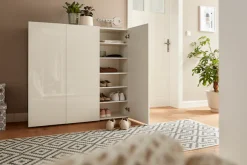 Home affaire Schuhschrank »MISTER- Schuhregal, Made in Italy, 12 Fächer, 10 Einlegeböden« Breite 120 cm, höhe 114 cm, komplett Hochglanz lackiert