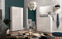 Home affaire Schuhschrank »MISTER- Schuhregal, Made in Italy, 12 Fächer, 10 Einlegeböden« Breite 120 cm, höhe 114 cm, komplett Hochglanz lackiert