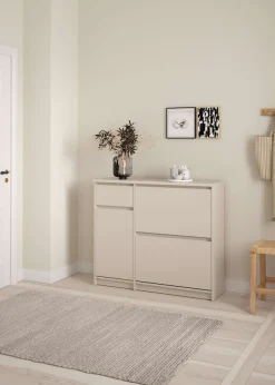 Home affaire Schuhschrank »Naia Schuhregal mit2 Klappen, 1 Fach & 1 Schublade, modernes Design« Platz für 12 Schuhe, platzsparend, erhältlich in verschiedenen Farben