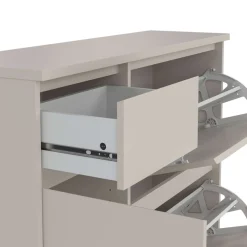 Home affaire Schuhschrank »Naia Schuhregal mit2 Klappen, 1 Fach & 1 Schublade, modernes Design« Platz für 12 Schuhe, platzsparend, erhältlich in verschiedenen Farben