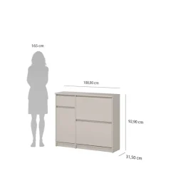 Home affaire Schuhschrank »Naia Schuhregal mit2 Klappen, 1 Fach & 1 Schublade, modernes Design« Platz für 12 Schuhe, platzsparend, erhältlich in verschiedenen Farben