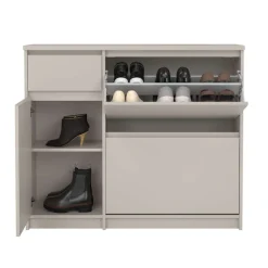Home affaire Schuhschrank »Naia Schuhregal mit2 Klappen, 1 Fach & 1 Schublade, modernes Design« Platz für 12 Schuhe, platzsparend, erhältlich in verschiedenen Farben