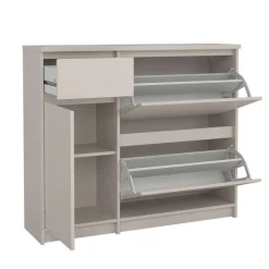 Home affaire Schuhschrank »Naia Schuhregal mit2 Klappen, 1 Fach & 1 Schublade, modernes Design« Platz für 12 Schuhe, platzsparend, erhältlich in verschiedenen Farben