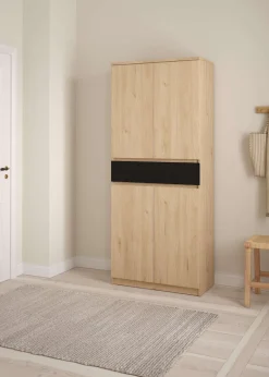 Home affaire Schuhschrank »Naia Schuhaufbewahrung, Schuhkommode, Schuhregal, Garderobenschrank,« mit 4 Türen und 8 Einlegeböden, 1 Schublade, Breite 80 cm